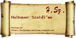 Halbauer Szalóme névjegykártya